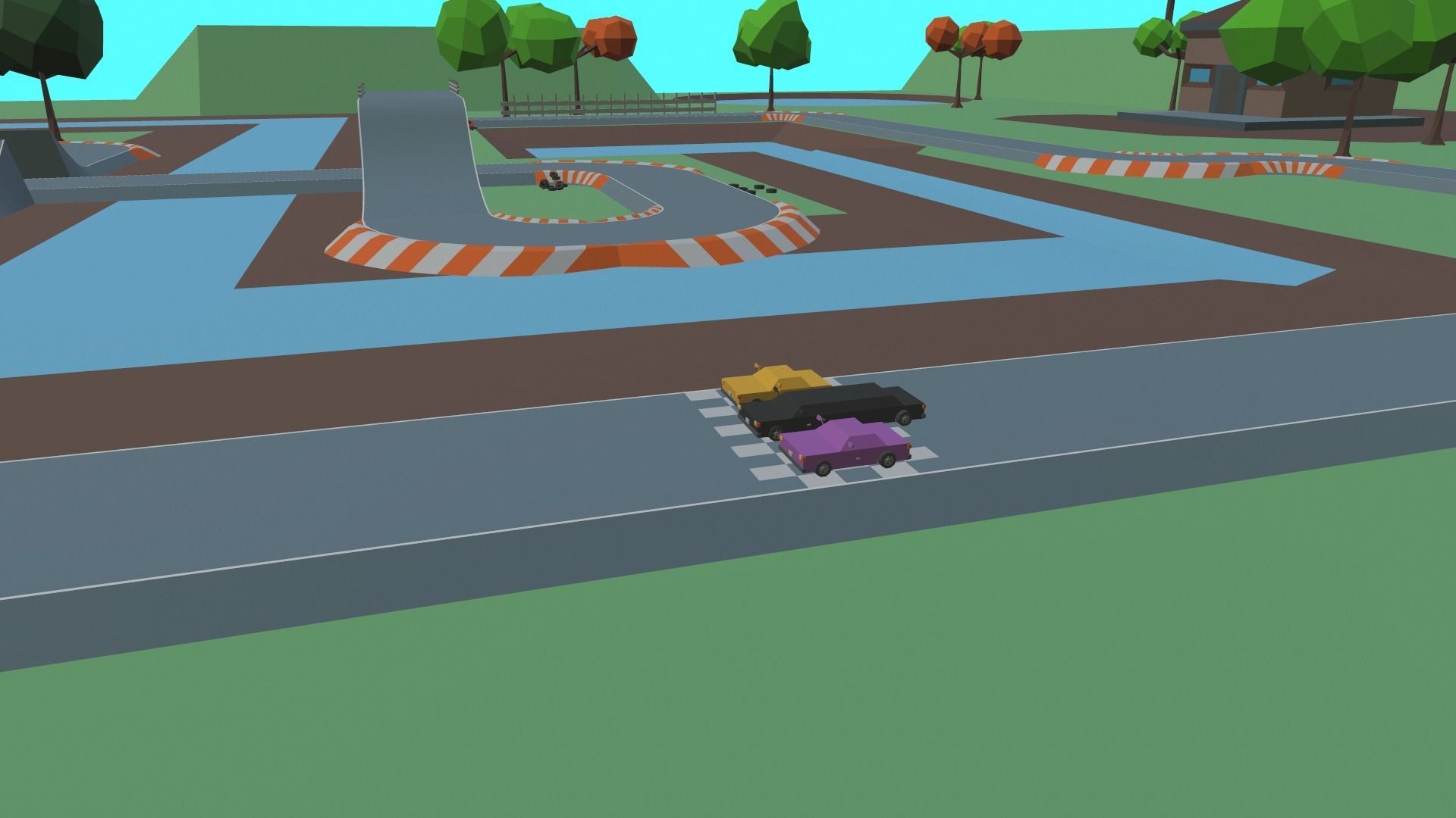 Race Track Cartoon Low-poly 3D model_6