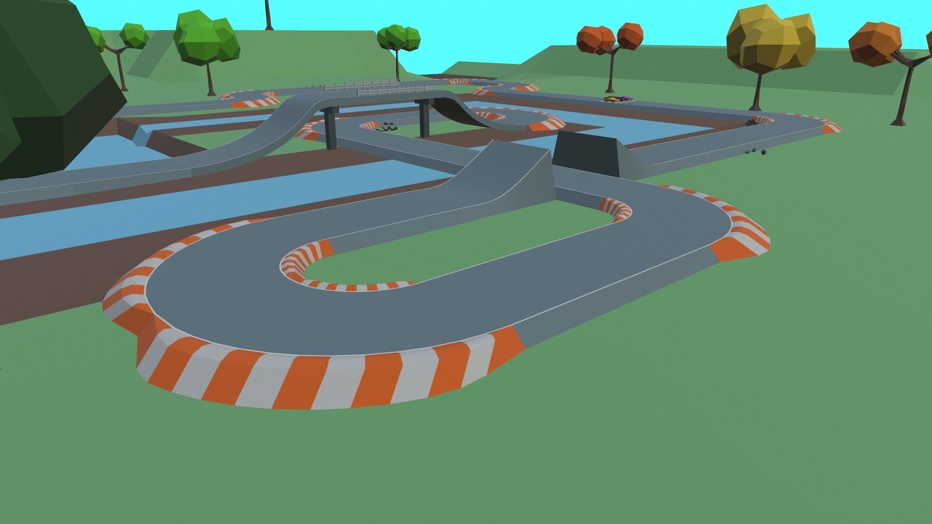 Race Track Cartoon Low-poly 3D model_7