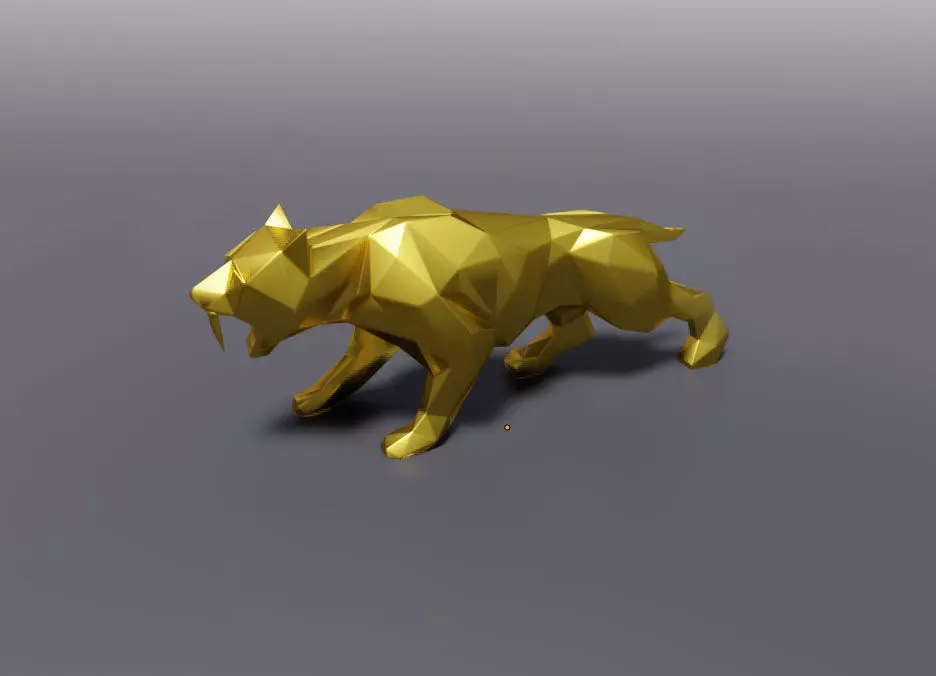 Low Poly Saber Tooth Tiger 3D print model_0