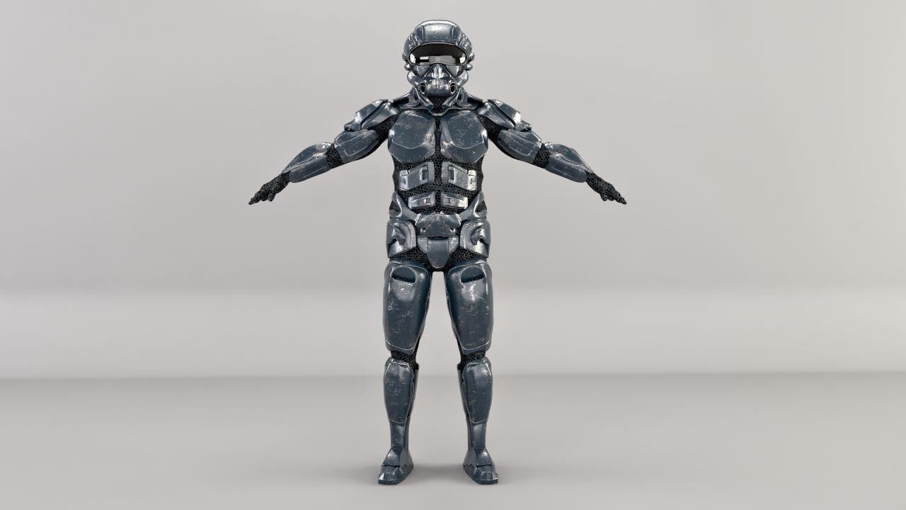 sci fi soldier 3D model_1