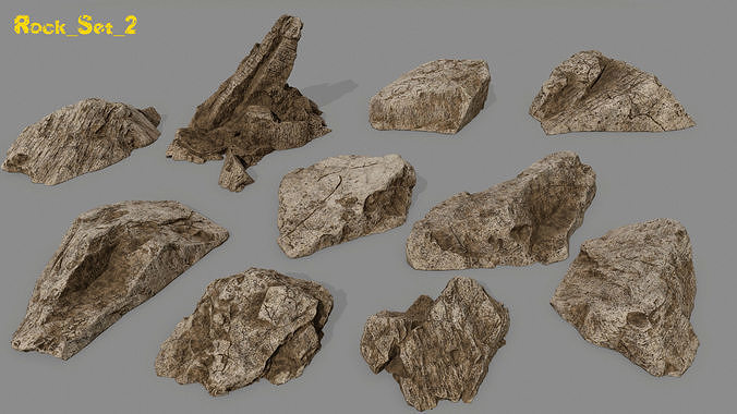 desert rock set 2 Low-poly 3D model