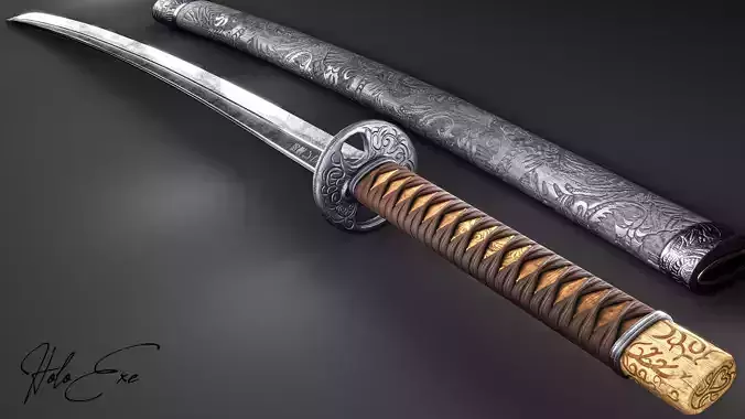 Shinji Katana Low-poly 3D model