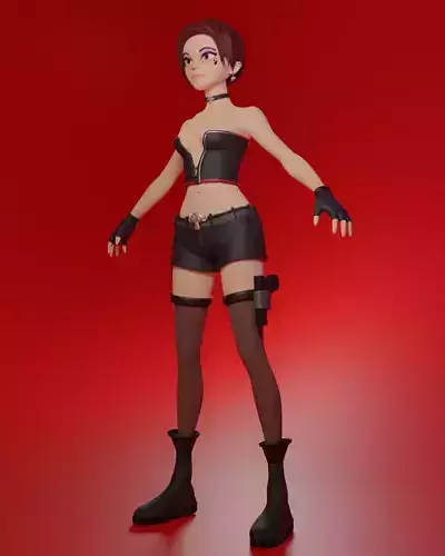 ProjectAlice anime girl shorts and boots