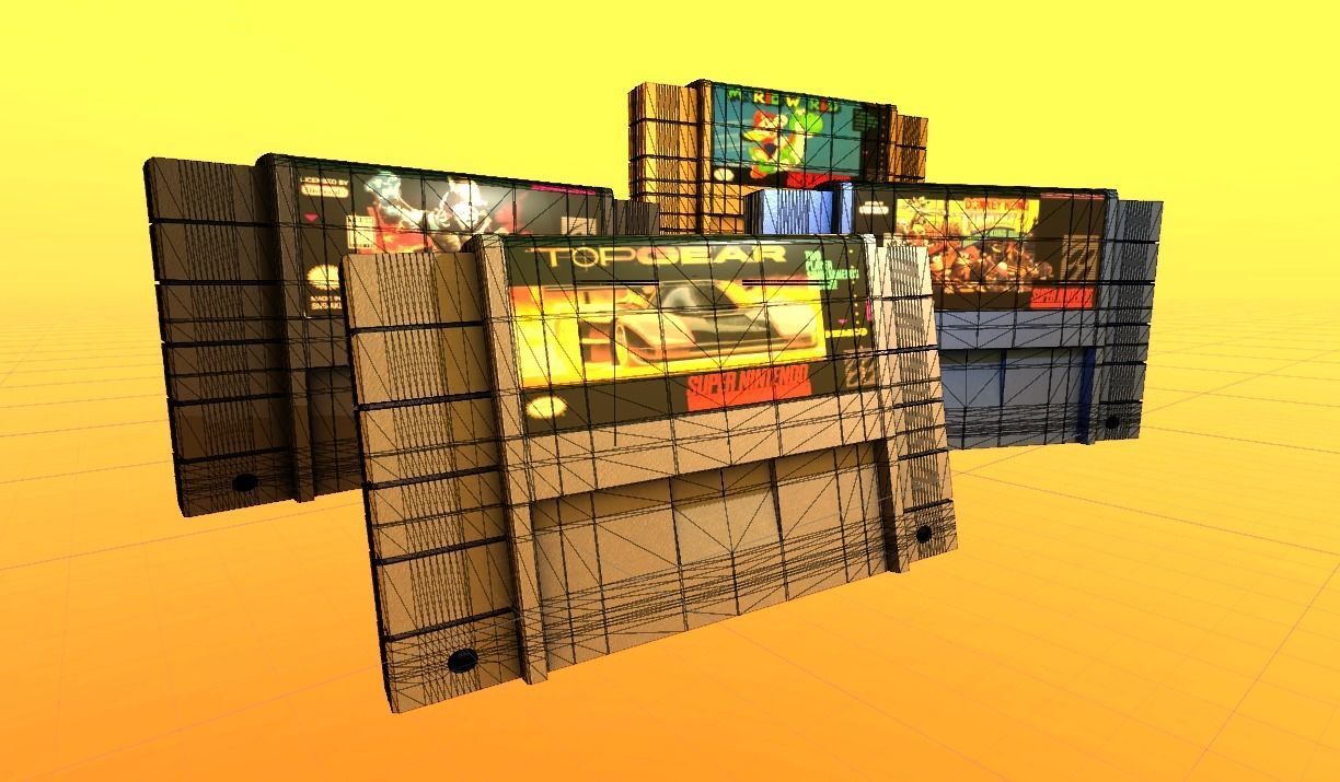 SNES CARTRIDGE VERY WELL DONE AND VERY LIGHT Low-poly 3D model_7