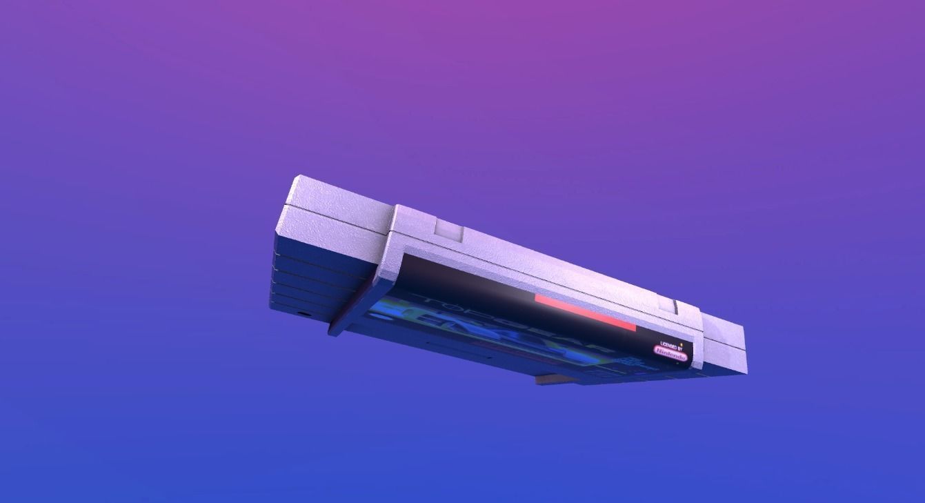 SNES CARTRIDGE VERY WELL DONE AND VERY LIGHT Low-poly 3D model_4