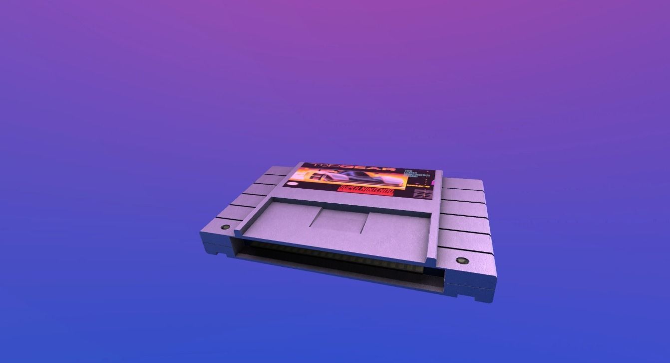 SNES CARTRIDGE VERY WELL DONE AND VERY LIGHT Low-poly 3D model_3