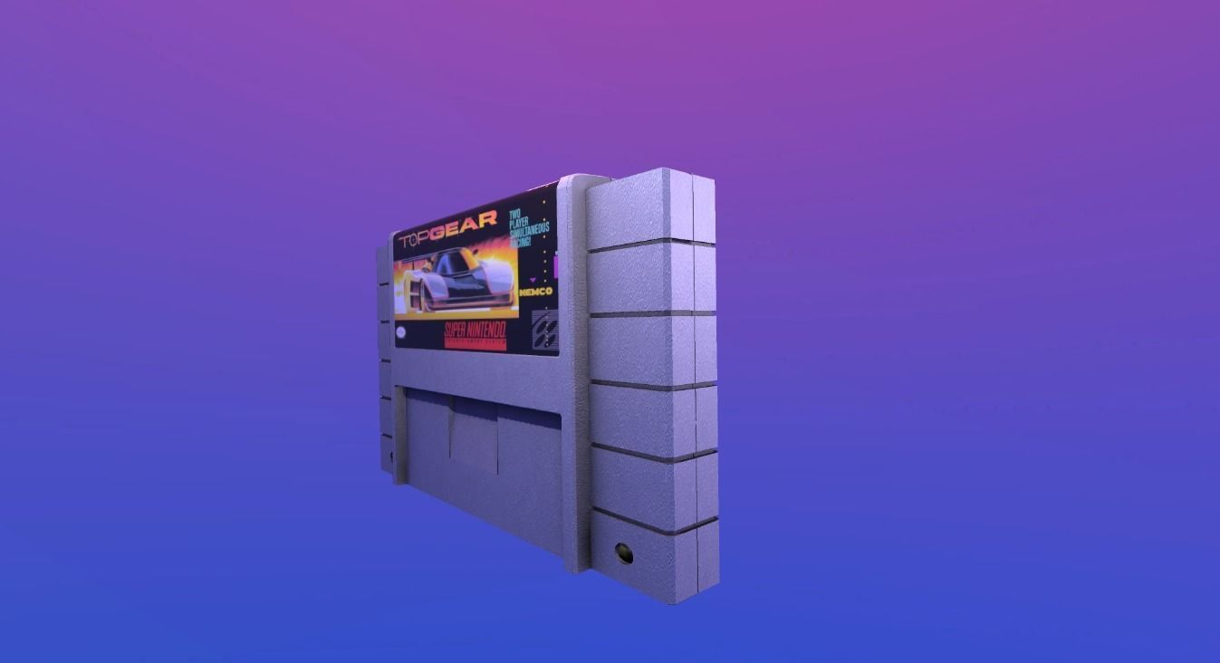 SNES CARTRIDGE VERY WELL DONE AND VERY LIGHT Low-poly 3D model_1