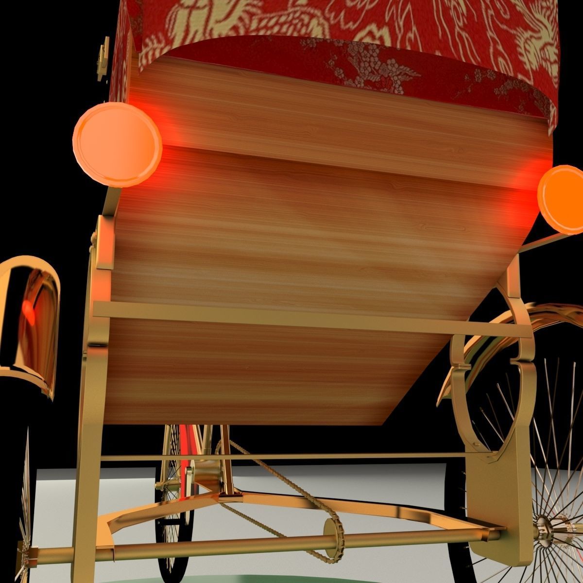 Chinese rickshaw 3D model_3