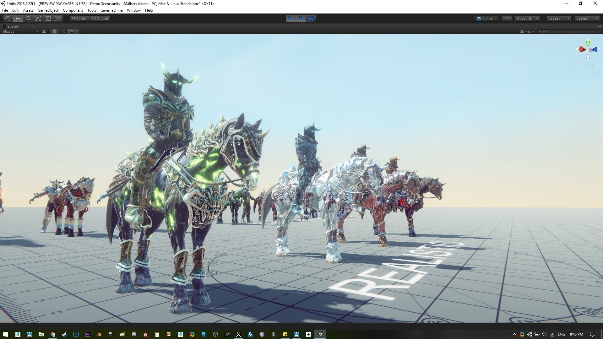 Undead Horse and Unholy Knight Low-poly 3D model_27