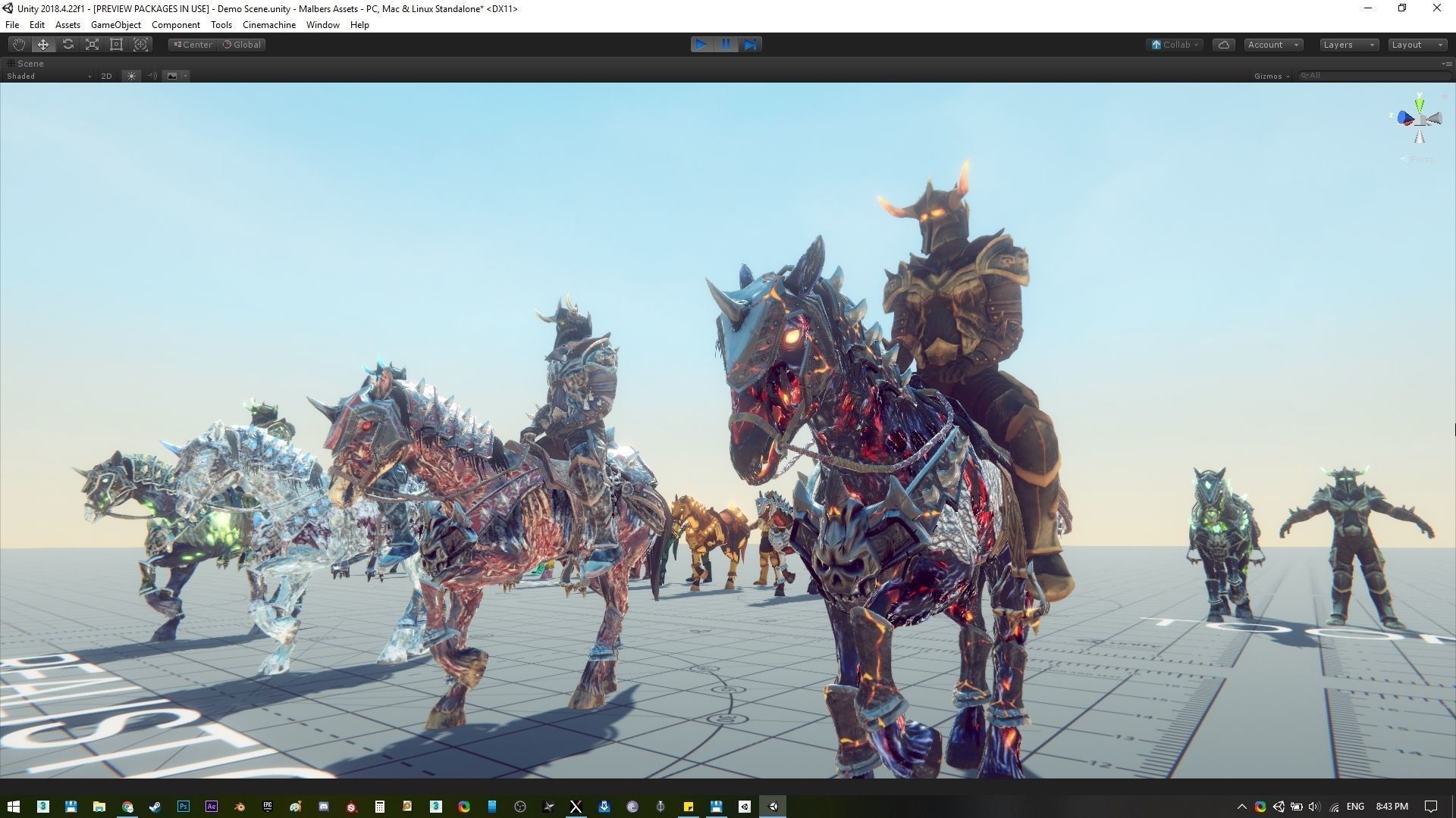 Undead Horse and Unholy Knight Low-poly 3D model_28