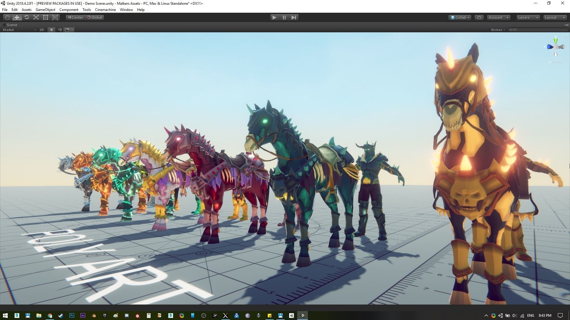 Undead Horse and Unholy Knight Low-poly 3D model_31