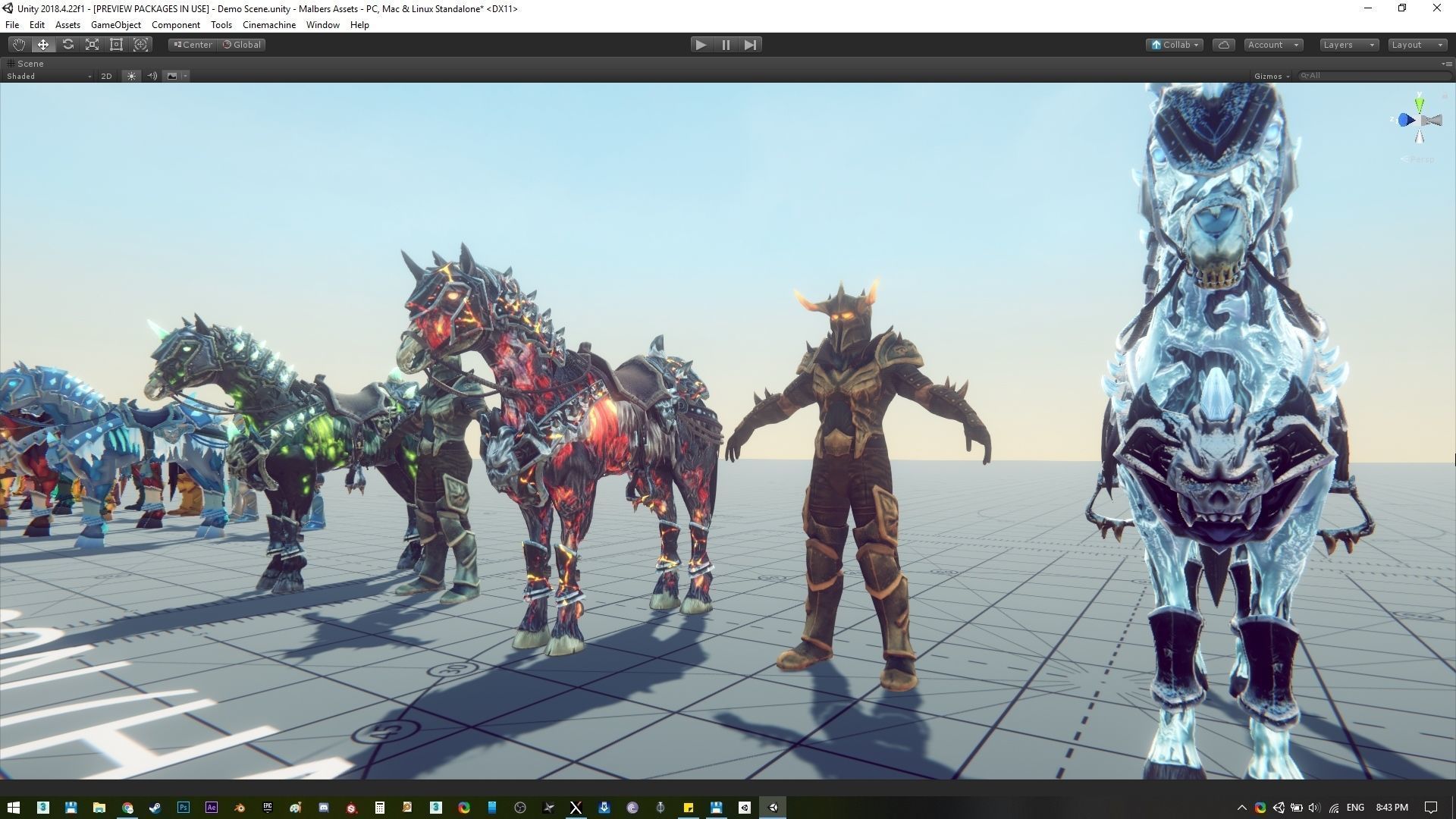 Undead Horse and Unholy Knight Low-poly 3D model_30