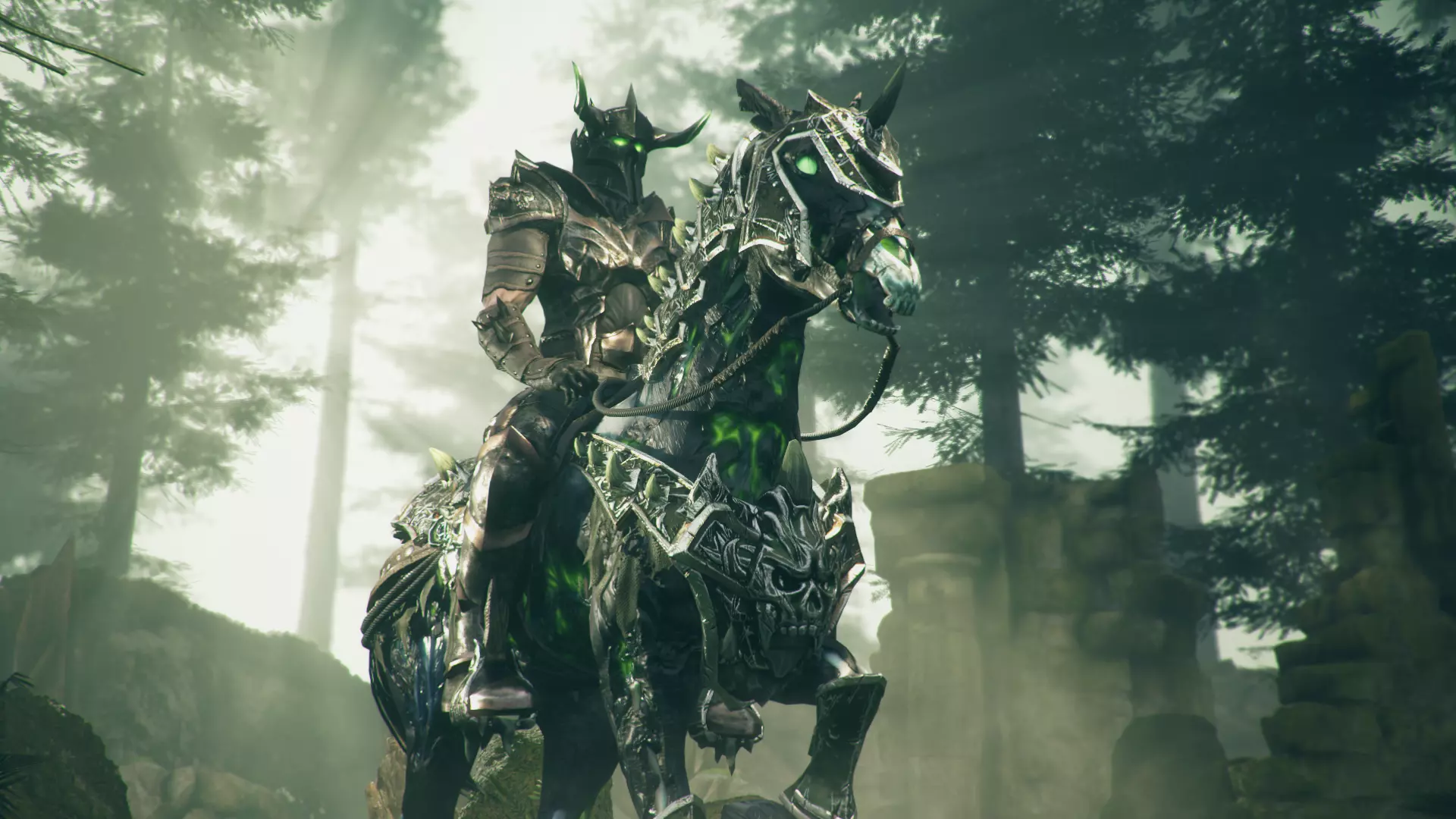 Undead Horse and Unholy Knight Low-poly 3D model_0