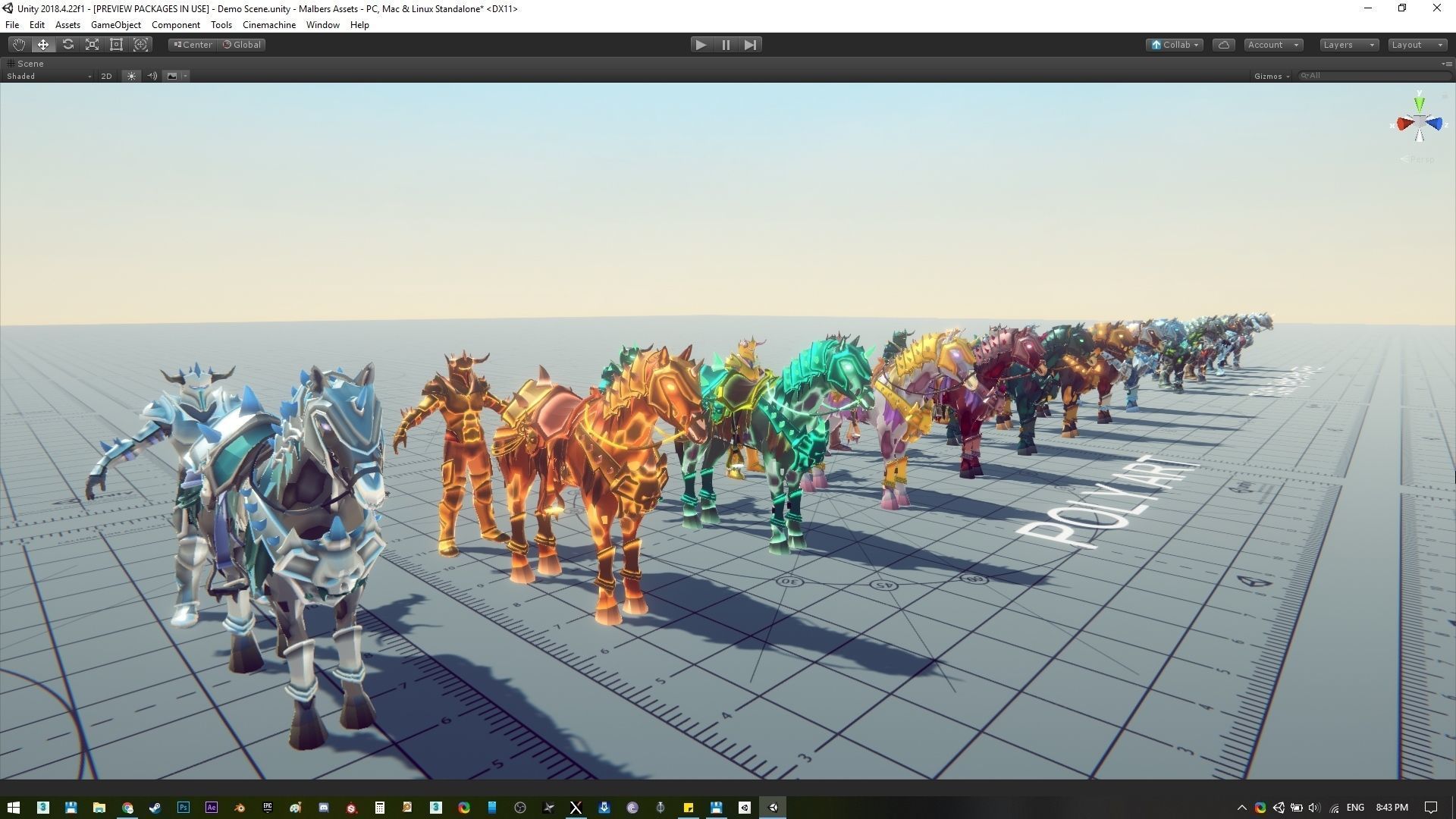 Undead Horse and Unholy Knight Low-poly 3D model_29
