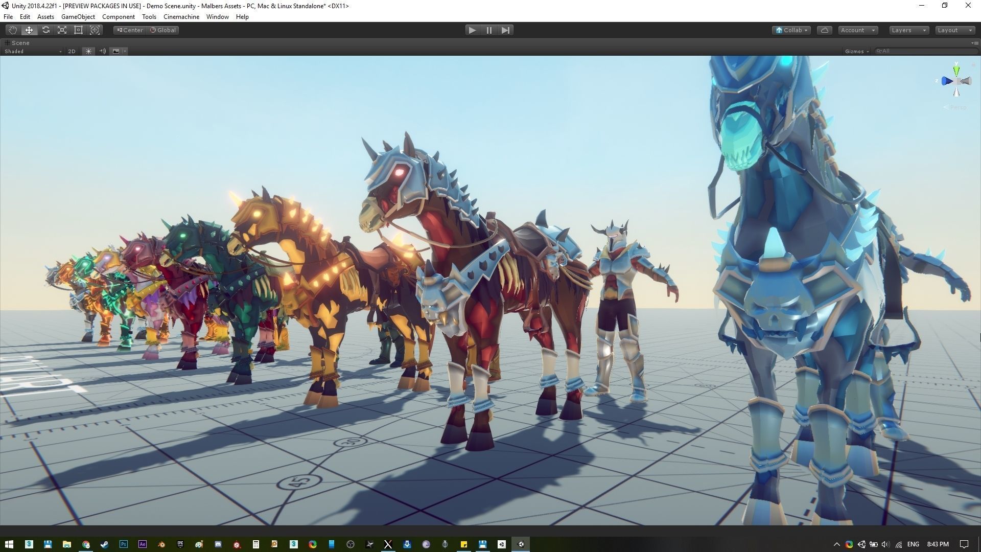 Undead Horse and Unholy Knight Low-poly 3D model_32