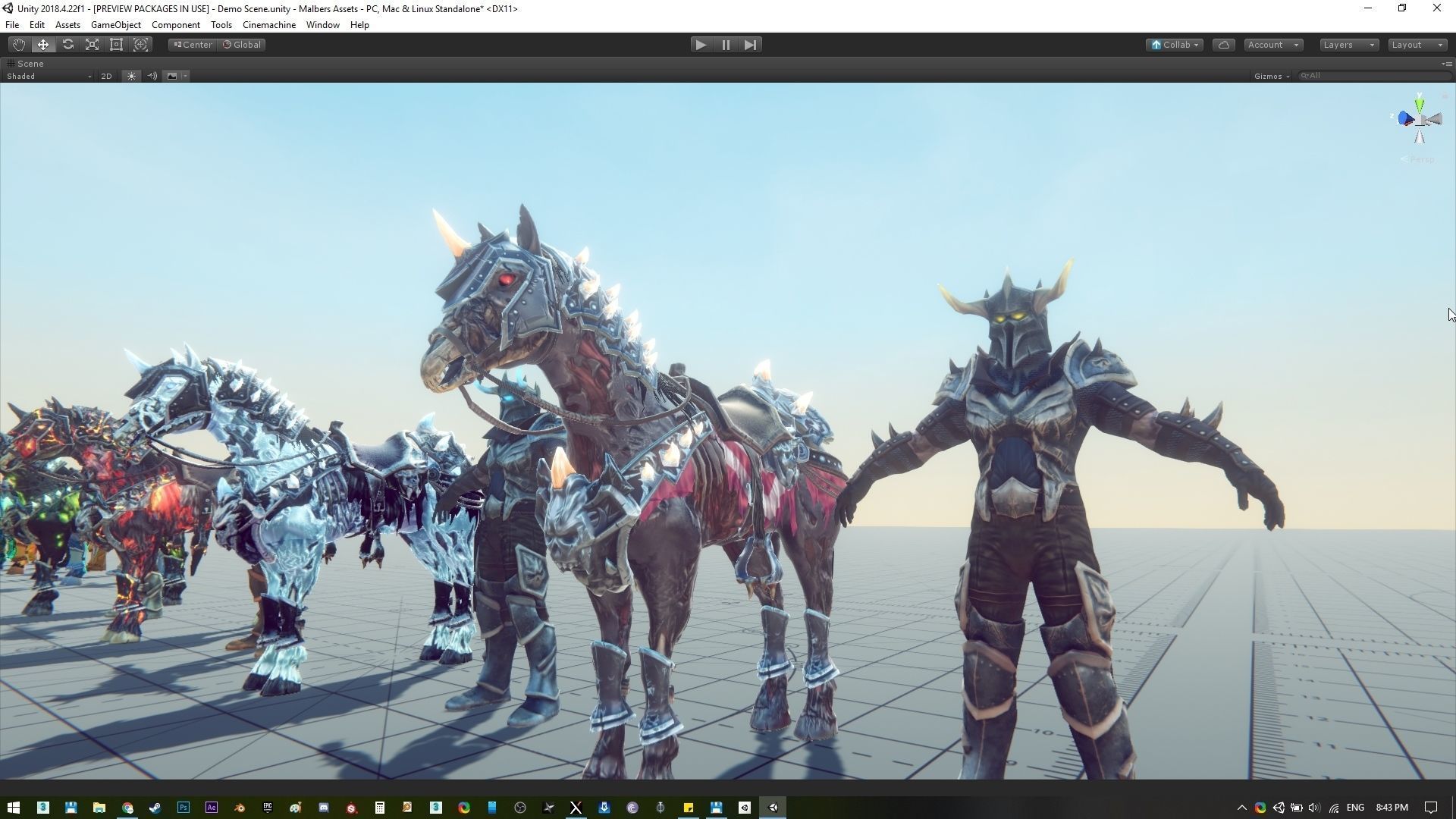 Undead Horse and Unholy Knight Low-poly 3D model_33