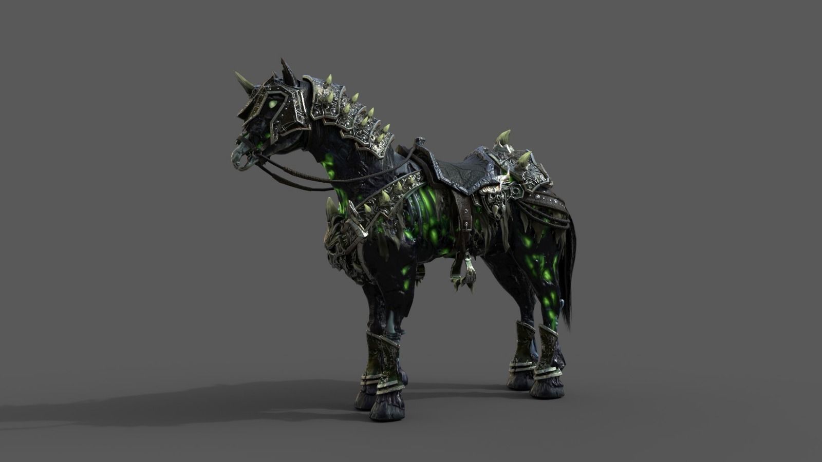 Undead Horse and Unholy Knight Low-poly 3D model_10