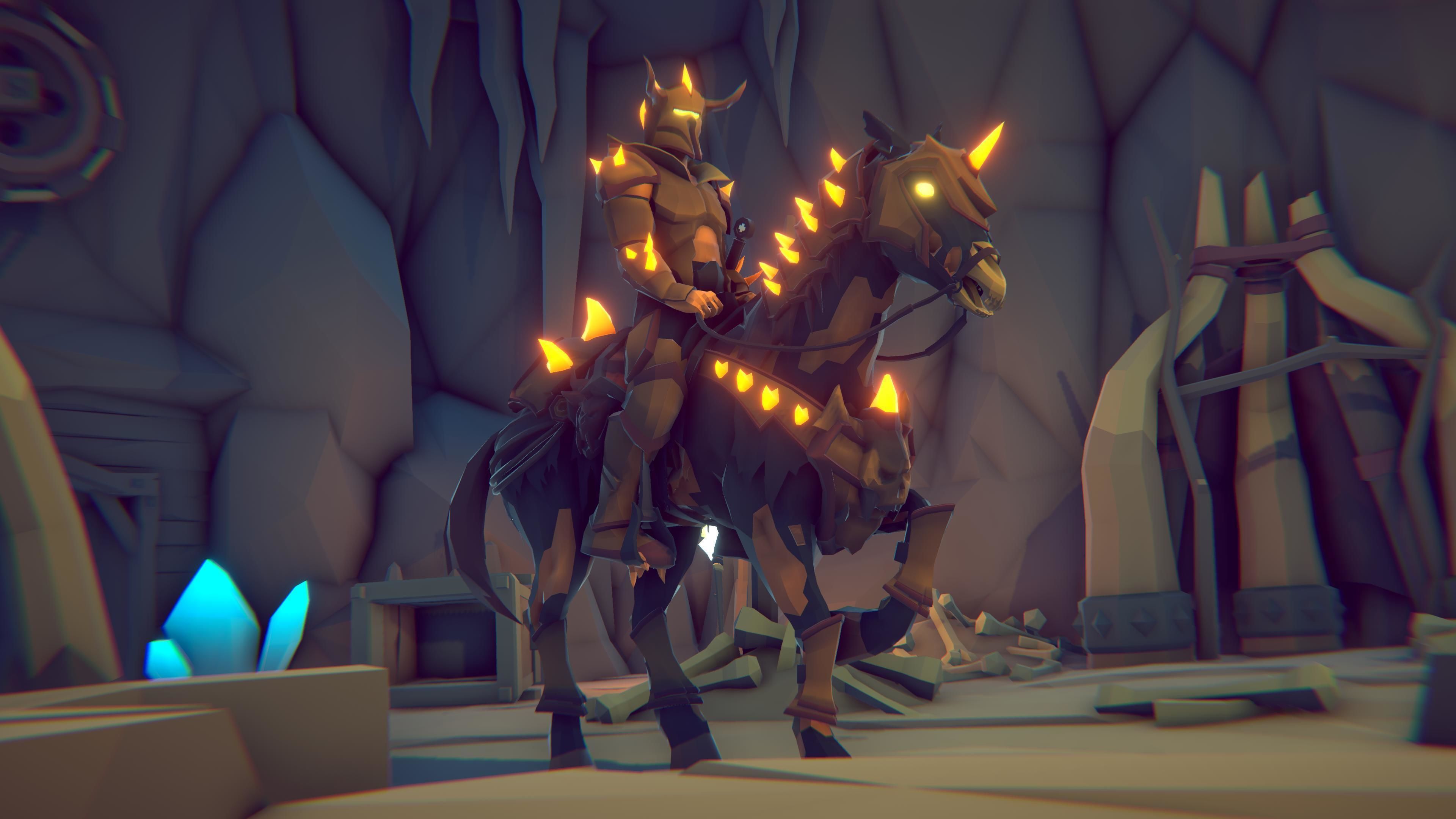 Undead Horse and Unholy Knight Low-poly 3D model_9