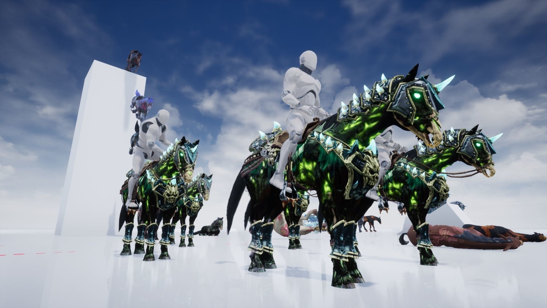 Undead Horse and Unholy Knight Low-poly 3D model_23