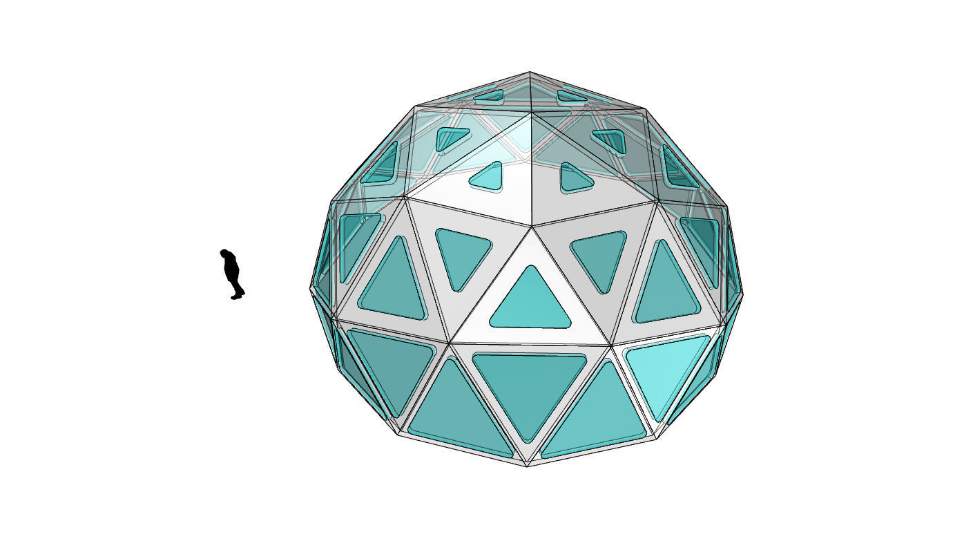 Geodesic Dome with Dynamic Perforations and glass panels  3D model_19