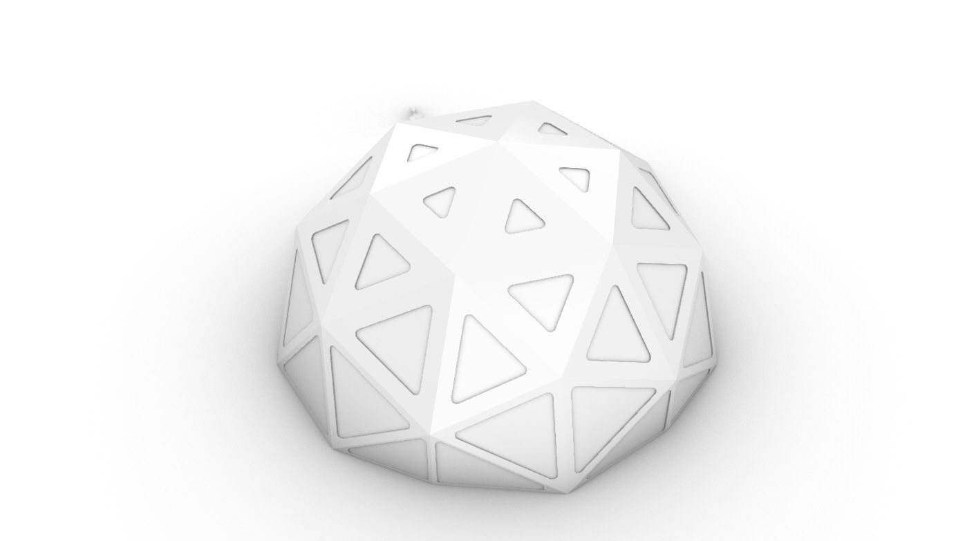 Geodesic Dome with Dynamic Perforations and glass panels  3D model_34