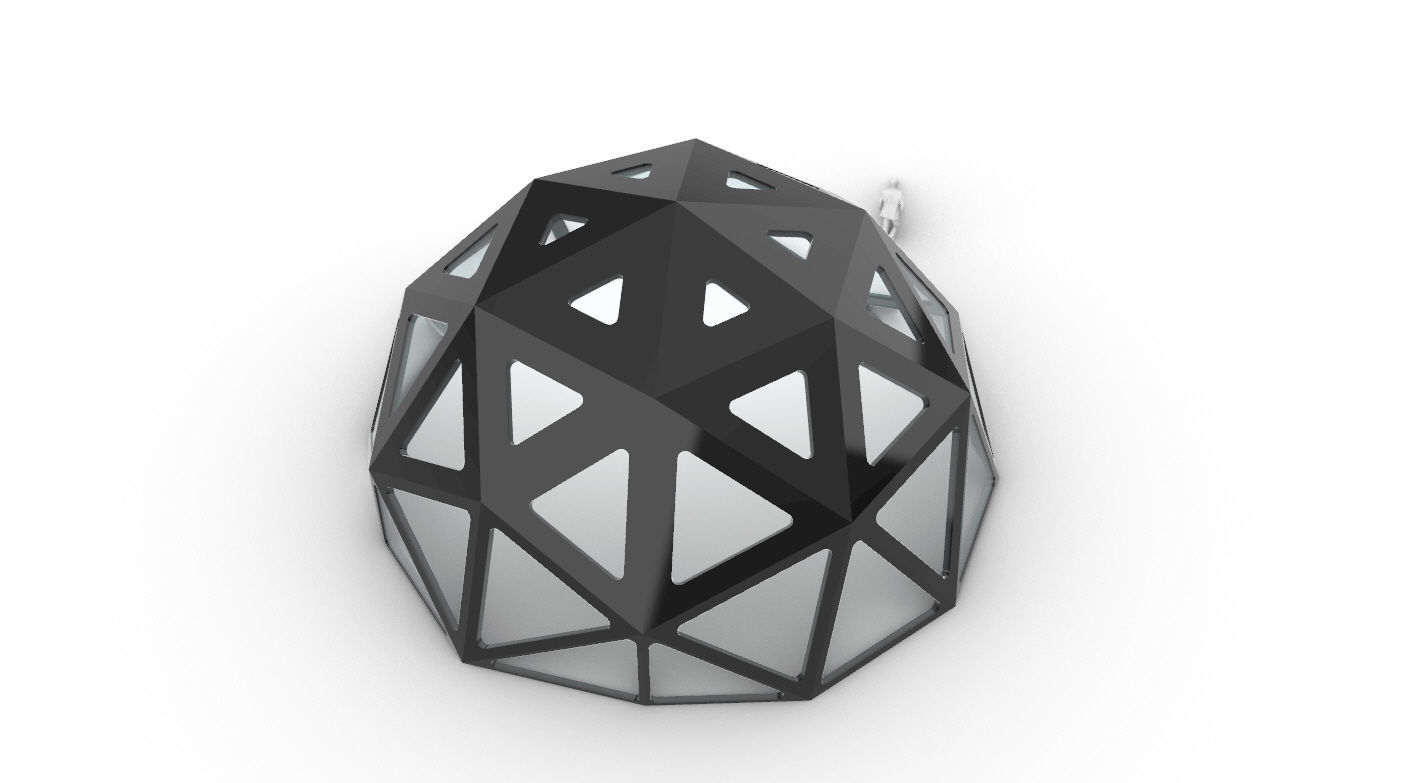 Geodesic Dome with Dynamic Perforations and glass panels  3D model_45