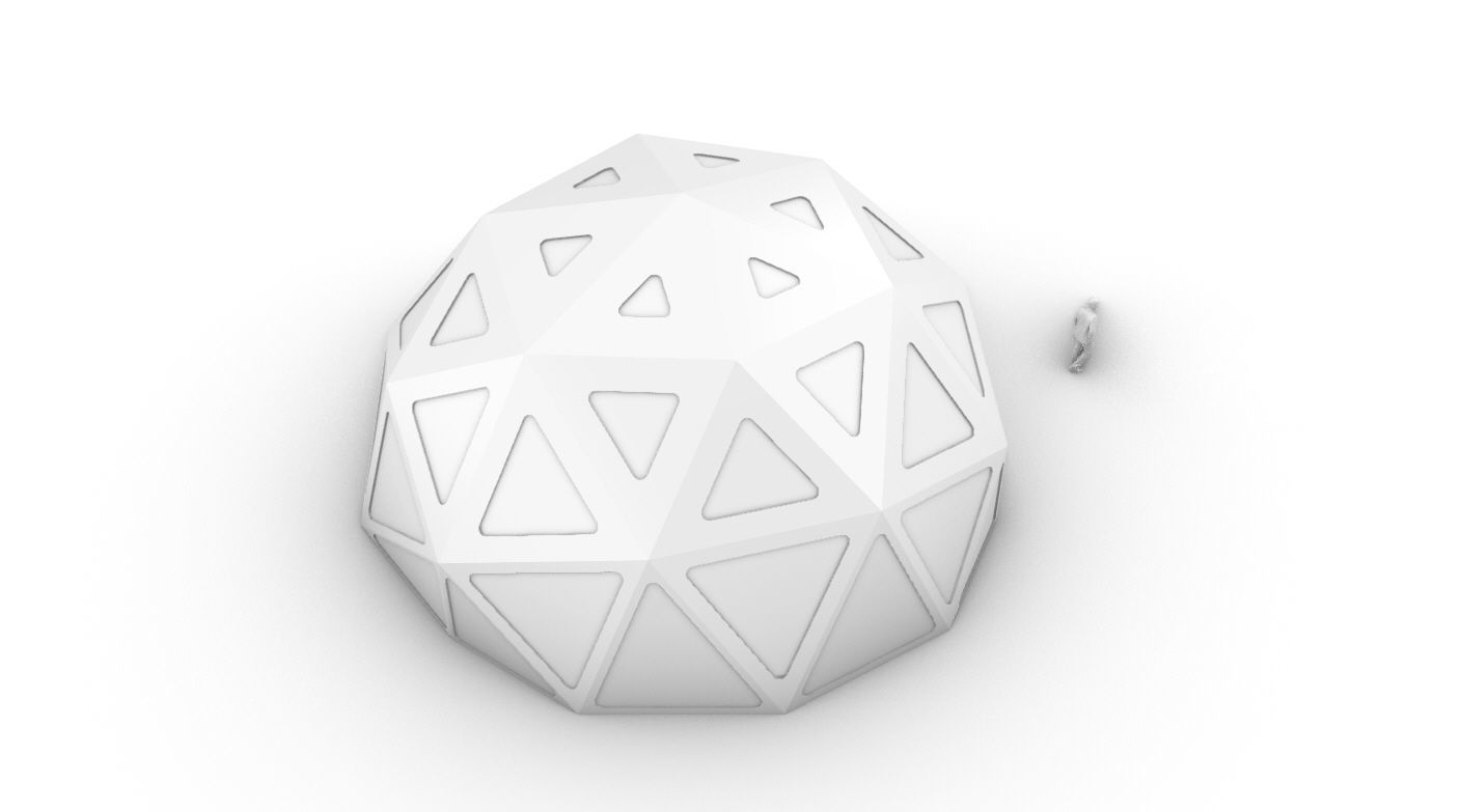 Geodesic Dome with Dynamic Perforations and glass panels  3D model_54
