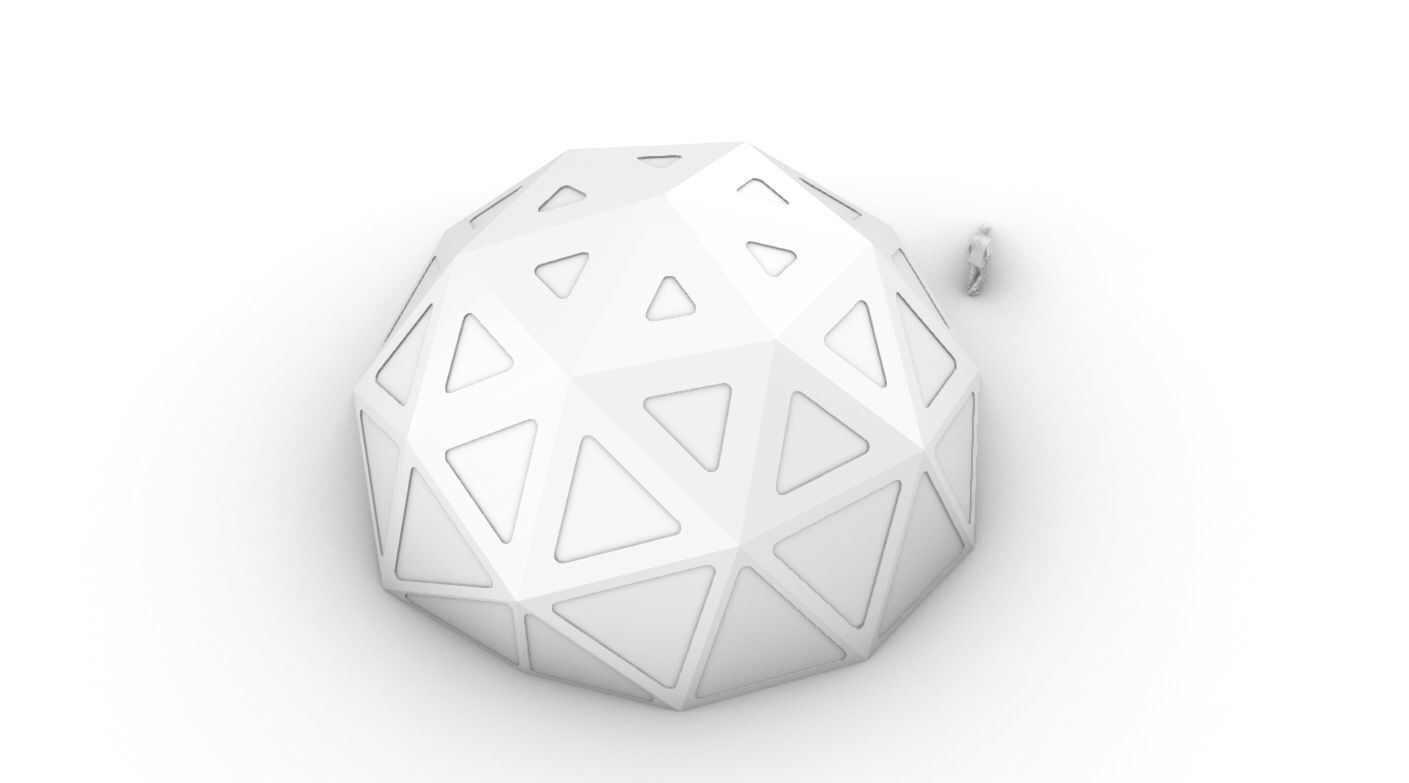 Geodesic Dome with Dynamic Perforations and glass panels  3D model_50