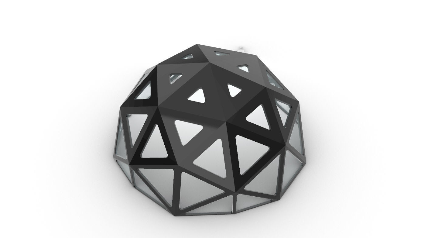 Geodesic Dome with Dynamic Perforations and glass panels  3D model_41
