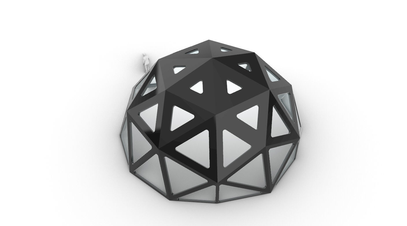 Geodesic Dome with Dynamic Perforations and glass panels  3D model_29