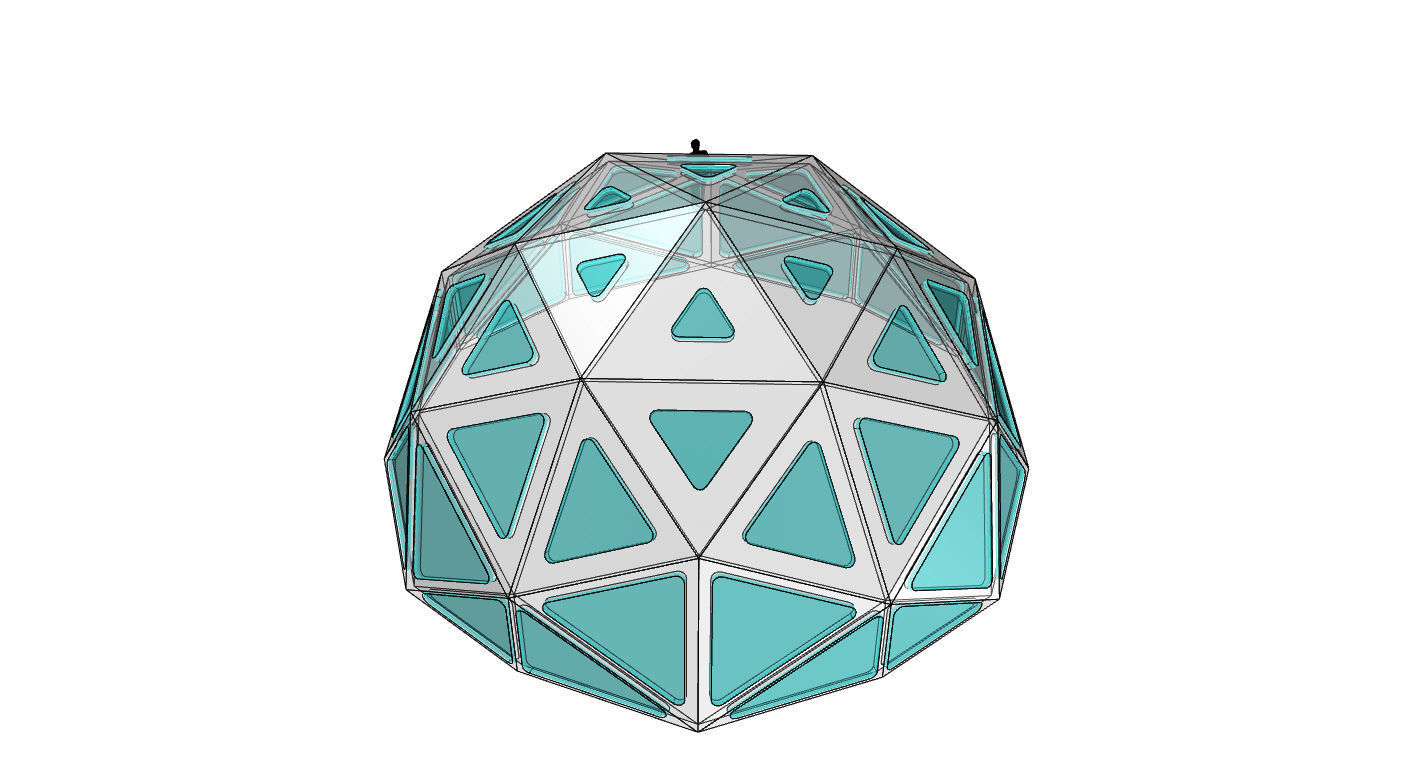 Geodesic Dome with Dynamic Perforations and glass panels  3D model_39
