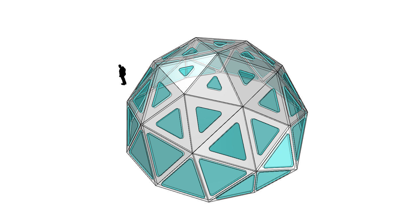 Geodesic Dome with Dynamic Perforations and glass panels  3D model_27