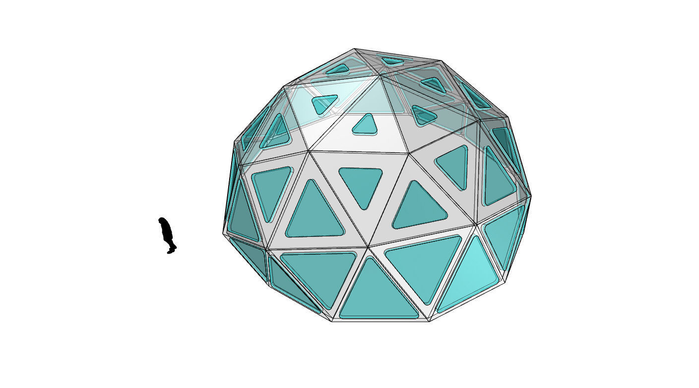 Geodesic Dome with Dynamic Perforations and glass panels  3D model_15