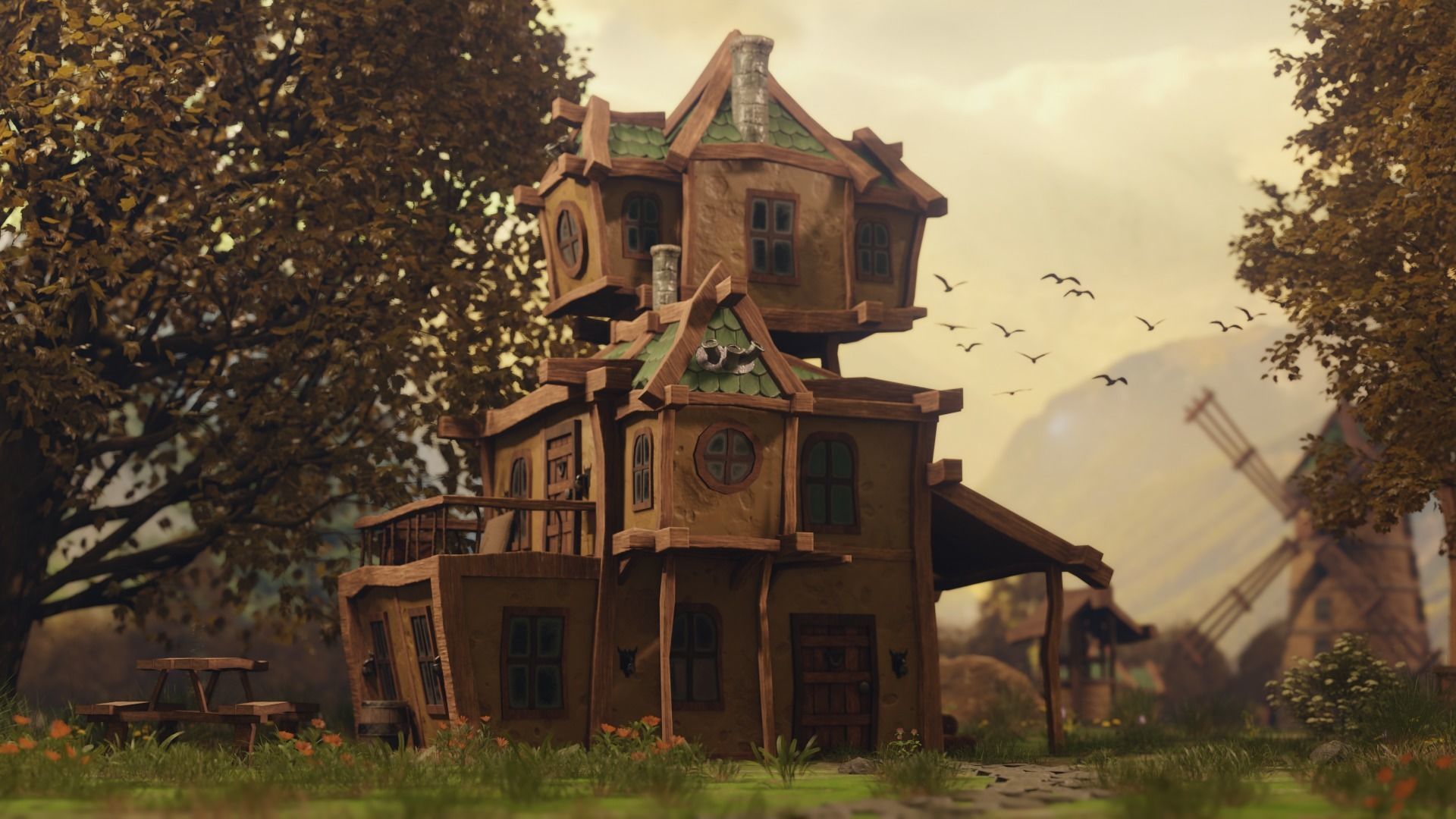 Stylized Medieval Build Pack Low-poly 3D model_7