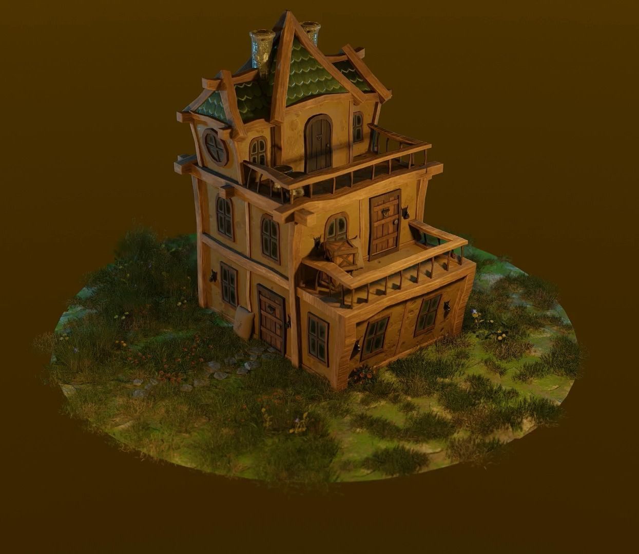 Stylized Medieval Build Pack Low-poly 3D model_2
