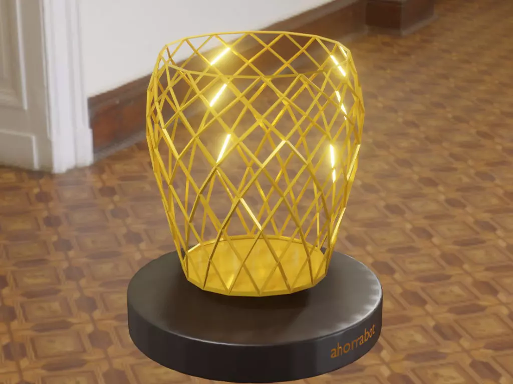 gold waste basket 1 3D model