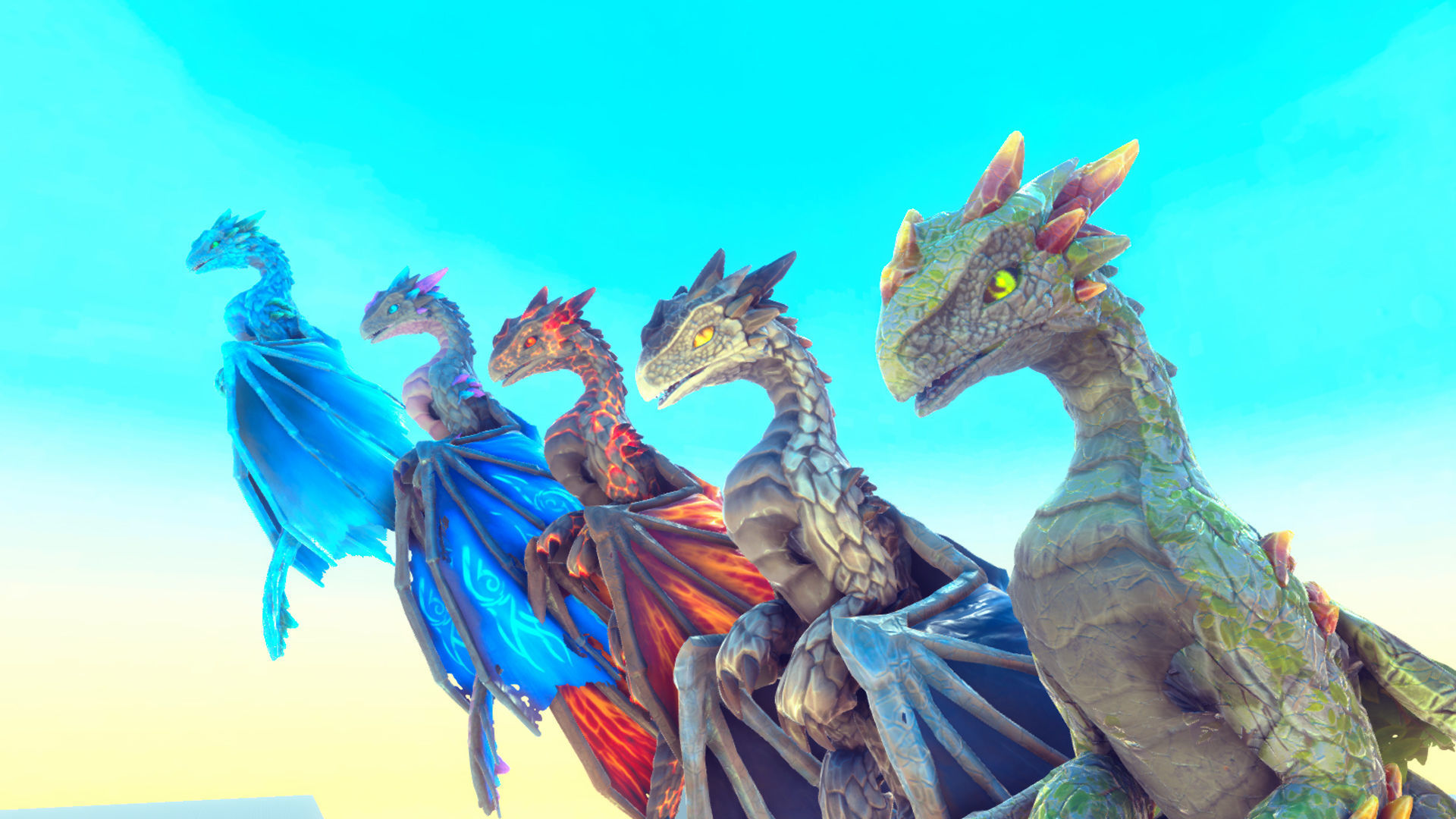 Elemental Dragon Low-poly 3D model_1