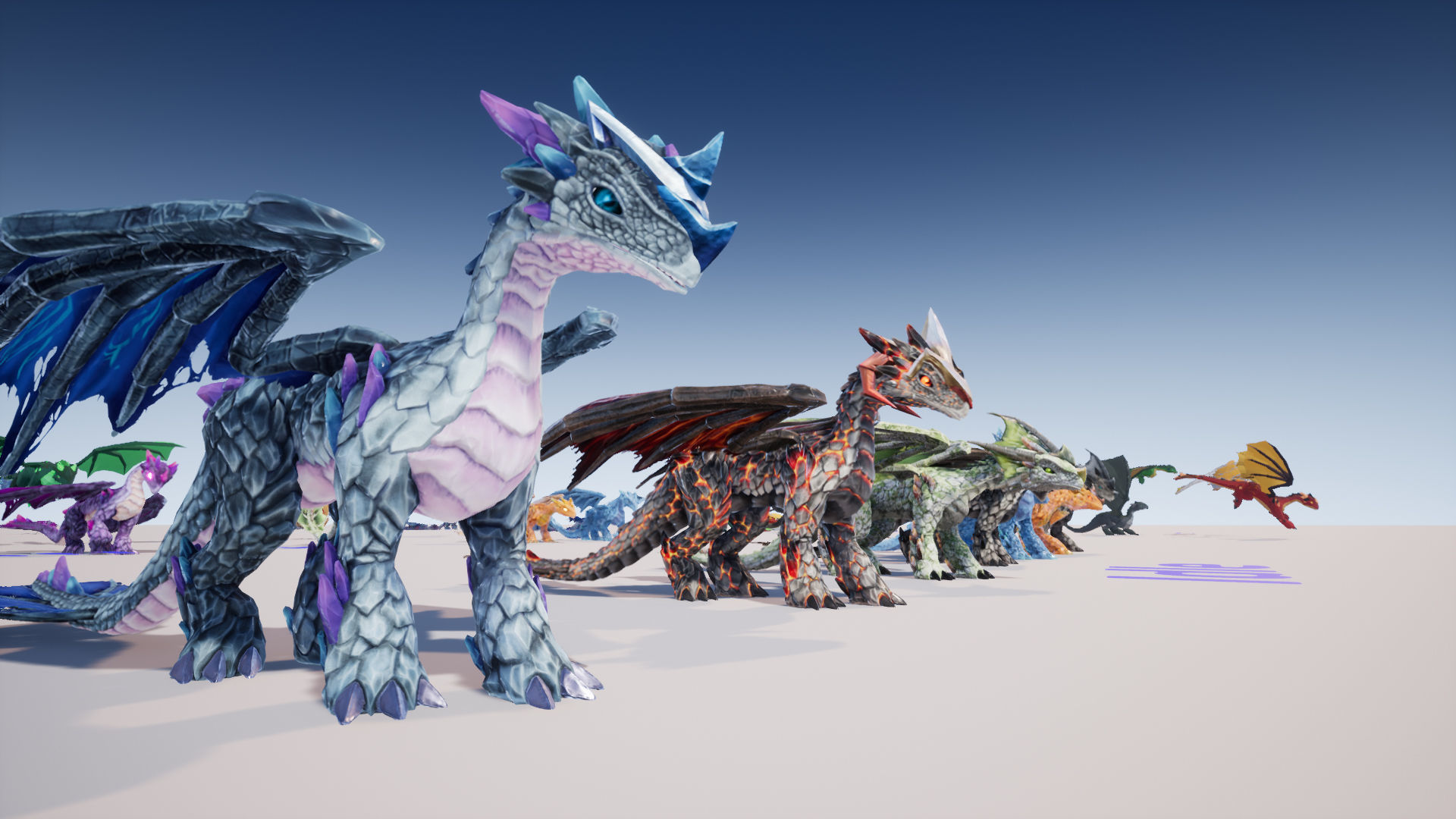 Elemental Dragon Low-poly 3D model_34