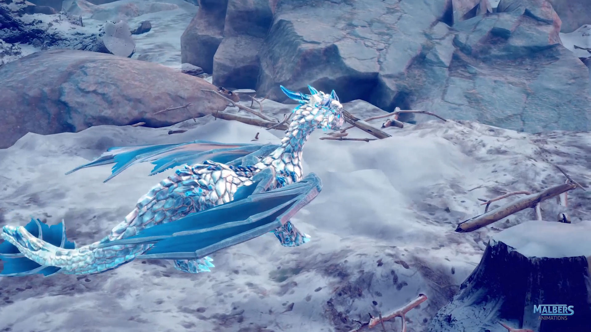 Elemental Dragon Low-poly 3D model_11