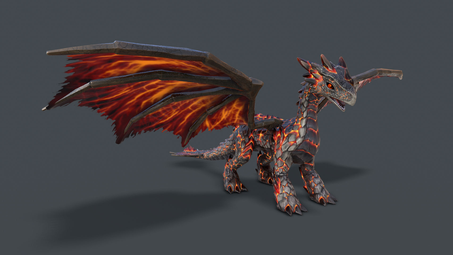 Elemental Dragon Low-poly 3D model_19
