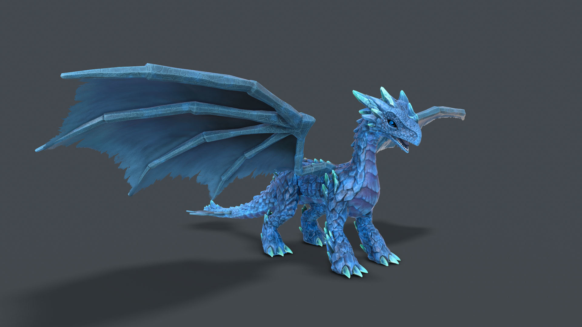 Elemental Dragon Low-poly 3D model_20