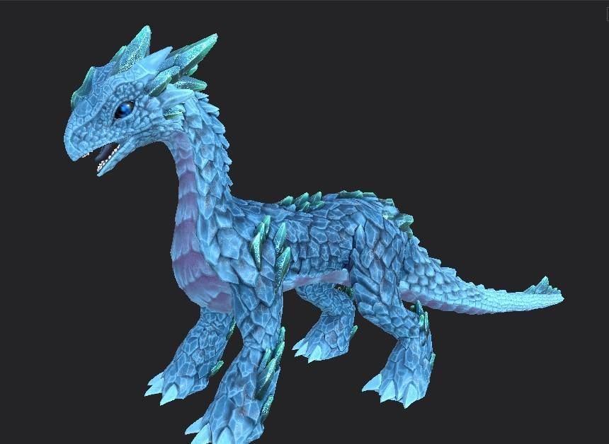 Elemental Dragon Low-poly 3D model_13