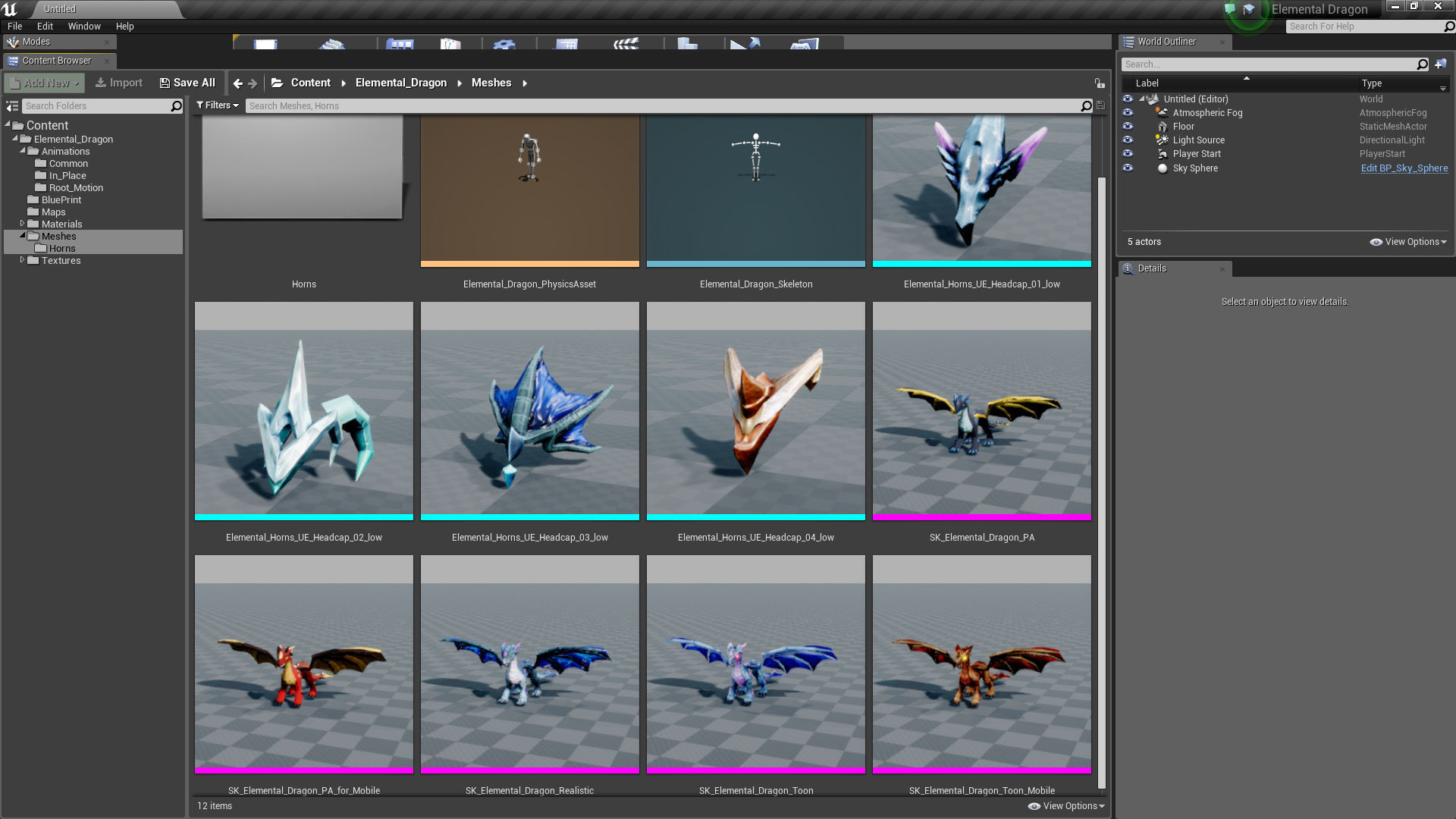 Elemental Dragon Low-poly 3D model_25