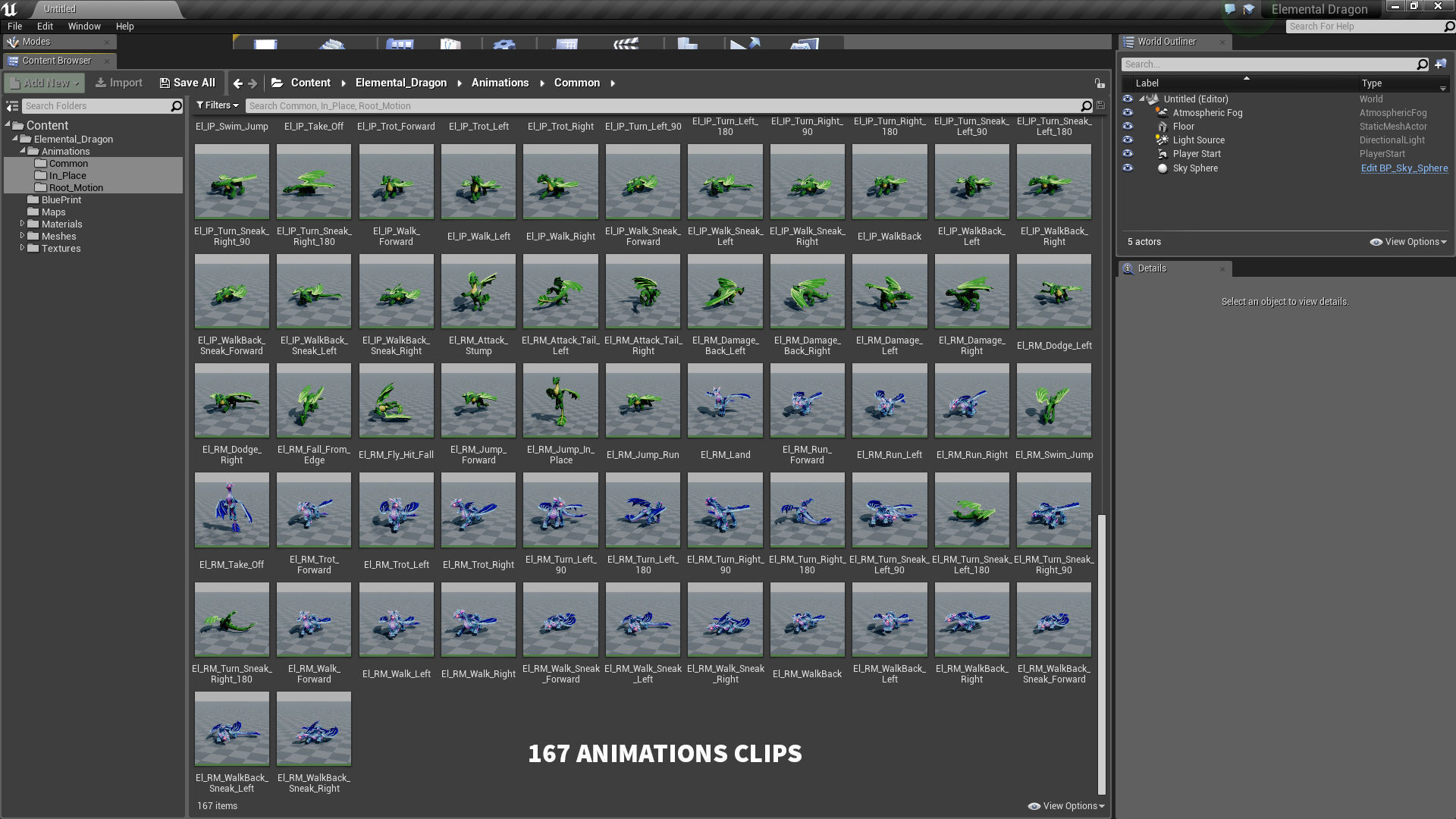 Elemental Dragon Low-poly 3D model_33