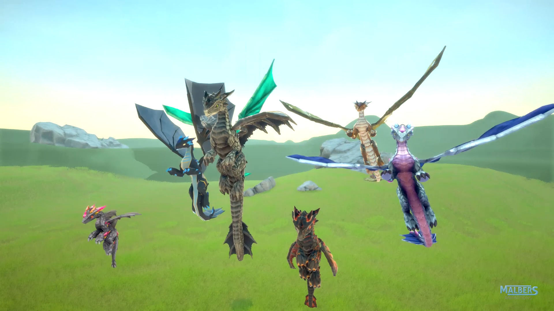 Elemental Dragon Low-poly 3D model_8