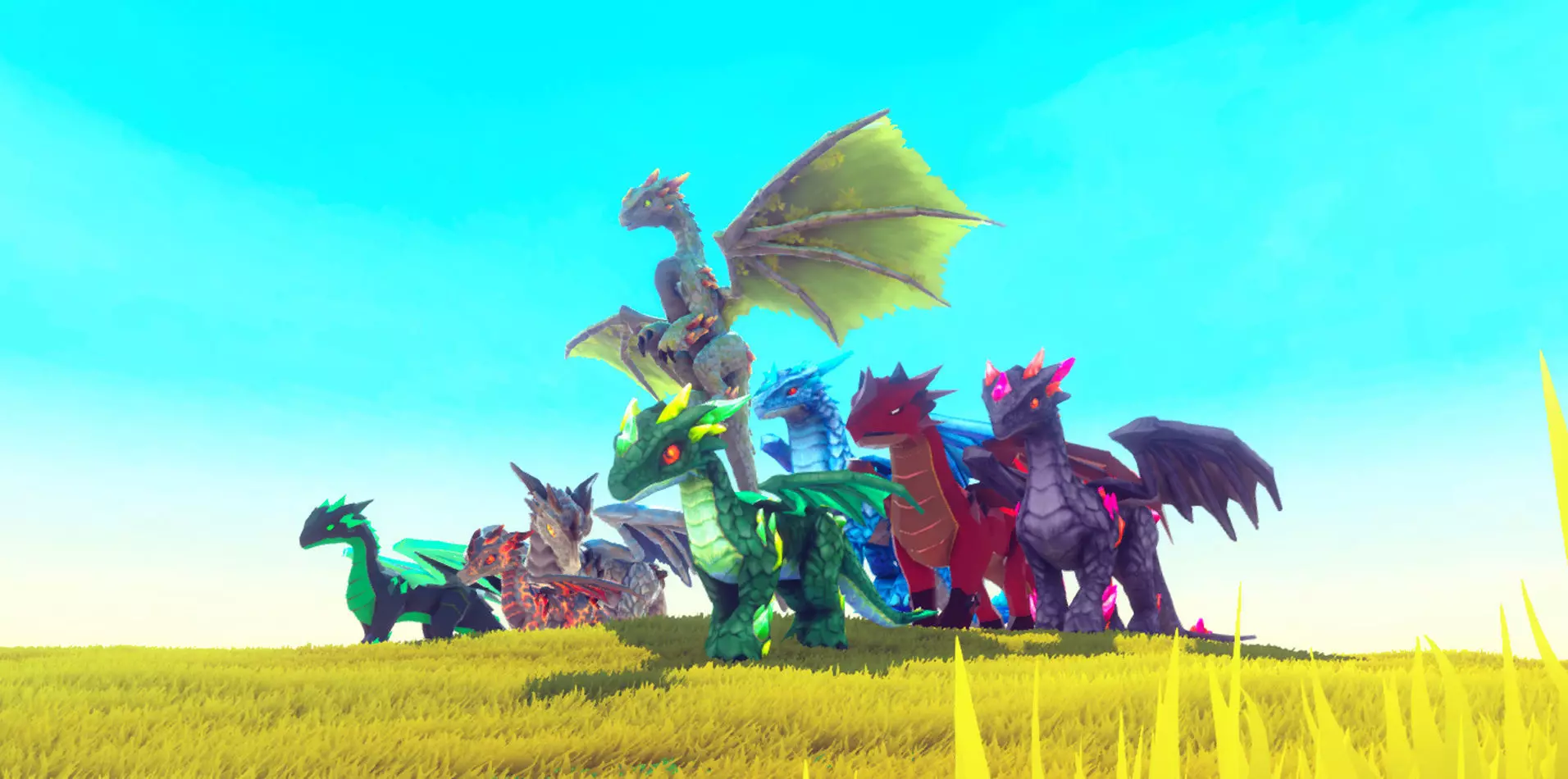 Elemental Dragon Low-poly 3D model_0