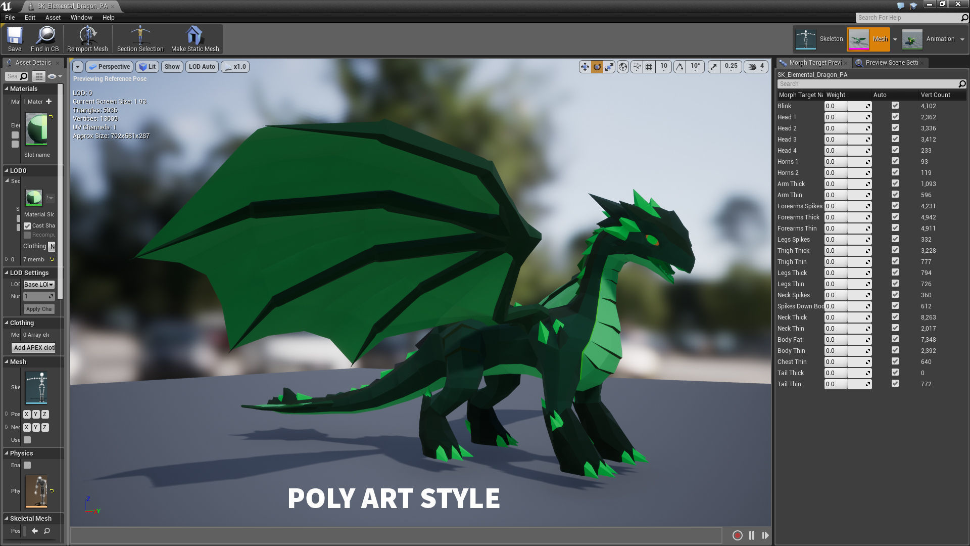Elemental Dragon Low-poly 3D model_21