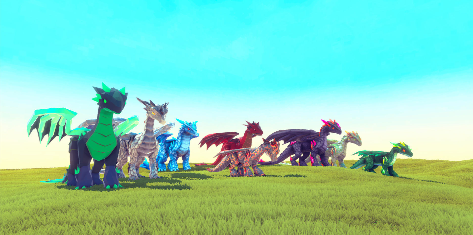 Elemental Dragon Low-poly 3D model_2