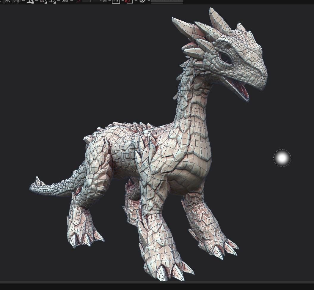 Elemental Dragon Low-poly 3D model_6