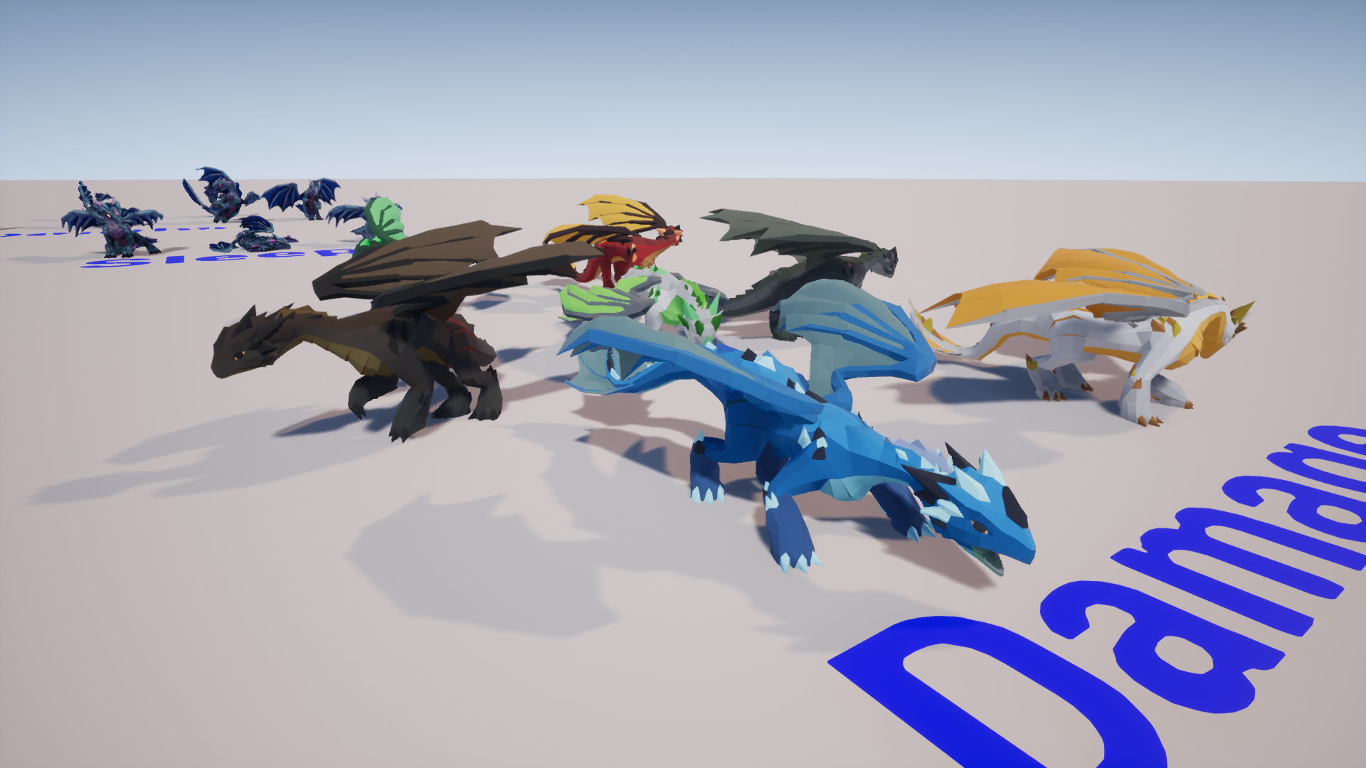 Elemental Dragon Low-poly 3D model_31